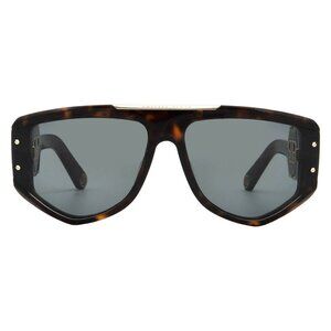 New Philipp Plein Grey Green Pilot Ladies Sunglasses SPP093M 0722 65 SPP093M 072